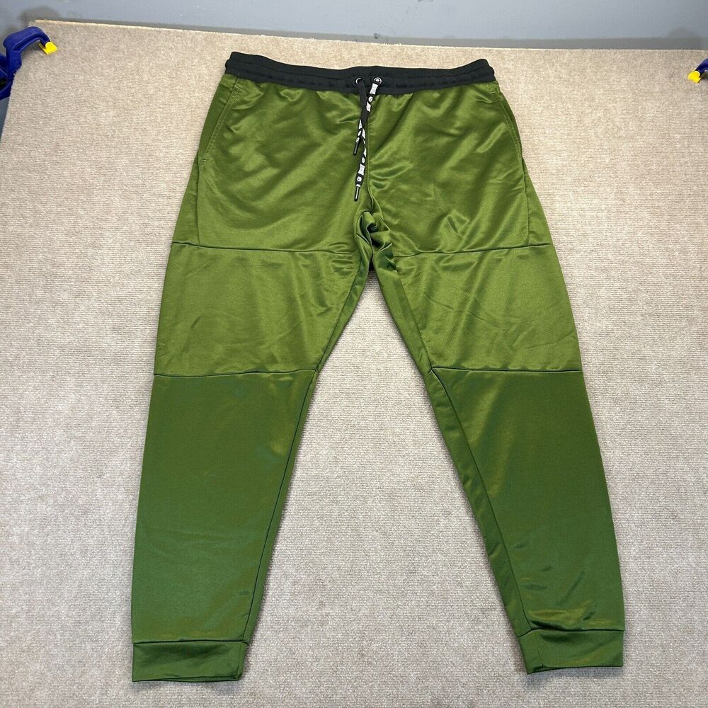 WWE Tapout Joggers Men's XL Green Lounge Gym Pants Elastic Waist 29" Inseam